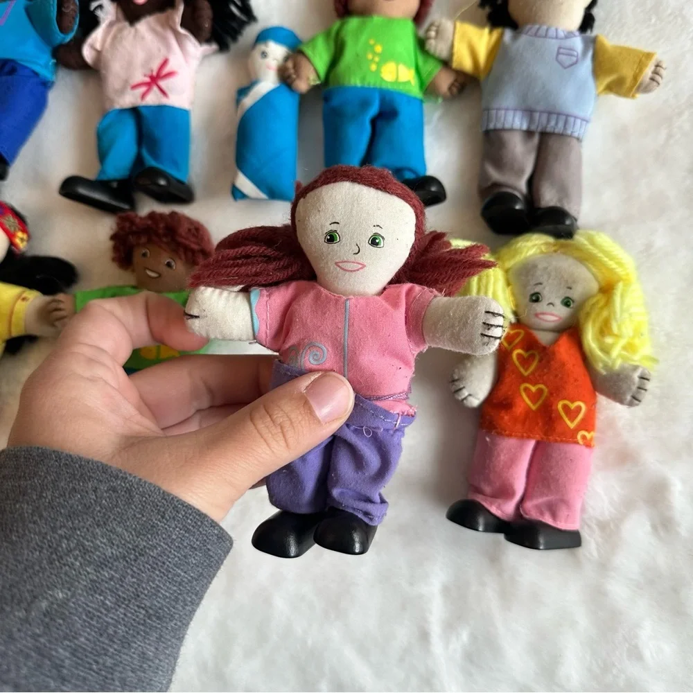Lakeshore Learning Dollhouse Plush Figures Family Dolls Vintage Set of 13